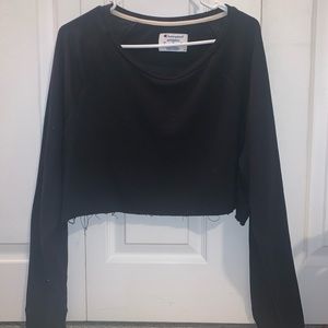 Champion black cropped crewneck